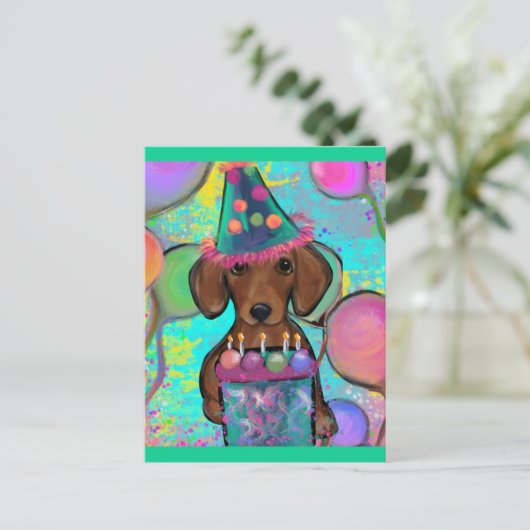 Dackel Postkarte (Stehend Vorderseite)