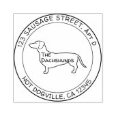 Dackel Profil Runde Rücksendeadresse Gummistempel (Prägung)