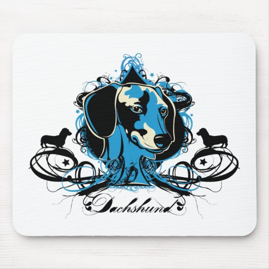 Dackel Projekt Hundeillustration Mousepad (Vorne)