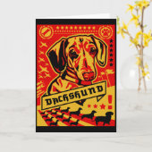 Dackel-Propaganda Karte (Gelbe Blume)