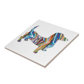 Dackel - Psychedelische Zbra-Dackel Fliese (Seite)