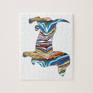 Dackel - psychedelische Zbra Dackel Puzzle