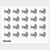 Dackel - Psychedelische Zbra-Dackel Runder Aufkleber (Blatt)