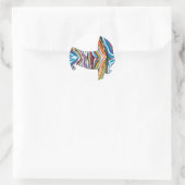 Dackel - Psychedelische Zbra-Dackel Runder Aufkleber (Tasche)