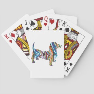 Dackel - Psychedelische Zbra-Dackel Spielkarten