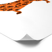 Dackel Pumpkin Hexe Bat Funny Spooky Halloween Poster (Ecke)