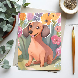Dackel Puppy | Aquarellhund Postkarte