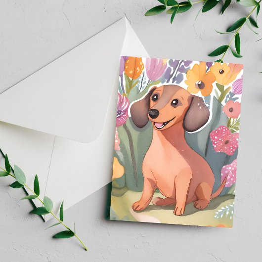Dackel Puppy | Aquarellhund Postkarte