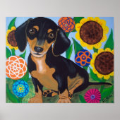 Dackel Puppy Black und Tan Print Poster (Vorne)