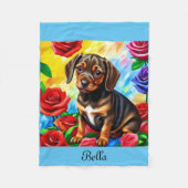 Dackel Puppy bunt Fleece Blanket anpassen (Vorderseite)
