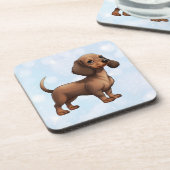 Dackel Puppy Getränkeuntersetzer (Linke Seite)