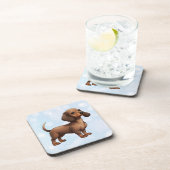 Dackel Puppy Getränkeuntersetzer (Rechte Seite)