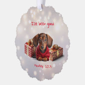 Dackel Puppy Ornament Karte (Links)