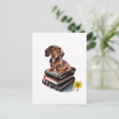 Dackel Puppy Postkarte (Stehend Vorderseite)