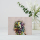 Dackel Puppy Sketch Paint Postkarte (Stehend Vorderseite)