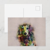 Dackel Puppy Sketch Paint Postkarte (Vorne/Hinten)