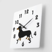 Dackel Quadratische Wanduhr (Winkel)