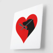 Dackel Quadratische Wanduhr (Winkel)