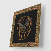 DACKEL QUADRATISCHE WANDUHR (Winkel)