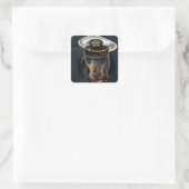 Dackel Quadratischer Aufkleber (Tasche)