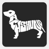 Dackel Quadratischer Aufkleber (Vorderseite)