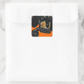 DACKEL QUADRATISCHER AUFKLEBER (Tasche)