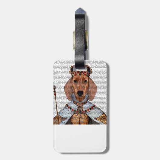 Dackel Queen 2 Gepäckanhänger (Rückseite vertikal)