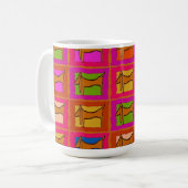 Dackel Quilt Kaffeetasse (Vorderseite Links)
