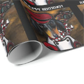 DACKEL RACER GESCHENKPAPIER (Rolleneckpunkt)