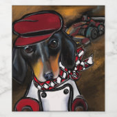 DACKEL RACER WEINETIKETT (Einzelnes Label)