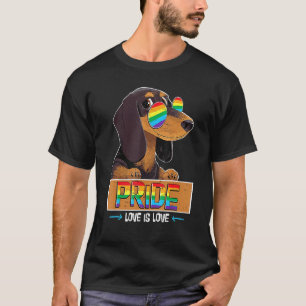 Dackel Rainbow Liebe ist Liebe LG Sensibilisierung T-Shirt