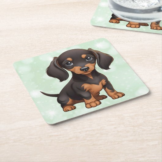 Dackel Rechteckiger Pappuntersetzer (angewinkelt)