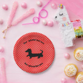 Dackel Red and White Polka Dots Paper Teller (Party)