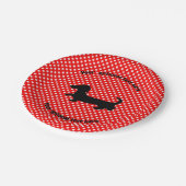 Dackel Red and White Polka Dots Paper Teller (Schrägansicht)