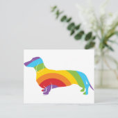 Dackel-Regenbogenverbindung Postkarte (Stehend Vorderseite)