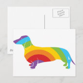 Dackel-Regenbogenverbindung Postkarte (Vorne/Hinten)