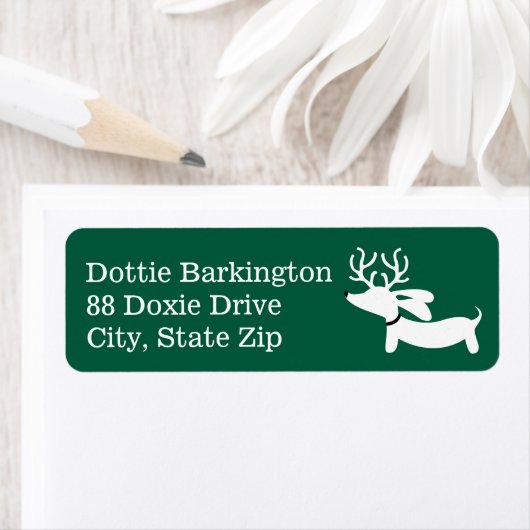 Dackel Reindeer Earthy Christmas Address Labels (Insitu)