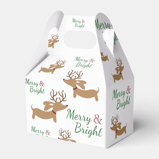 Dackel Reindeer Frohe Weihnachtsfeier Geschenkboxe Geschenkschachtel (Vorderseite)