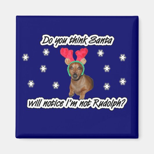 Dackel Reindeer Magnet (Vorne)