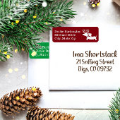 Dackel Reindeer Red Christmas Address Labels