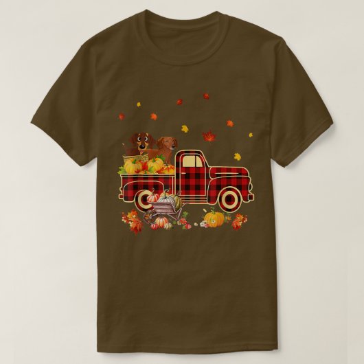 Dackel Reiten Kürbis Herbst Herbst T-Shirt (Design vorne)
