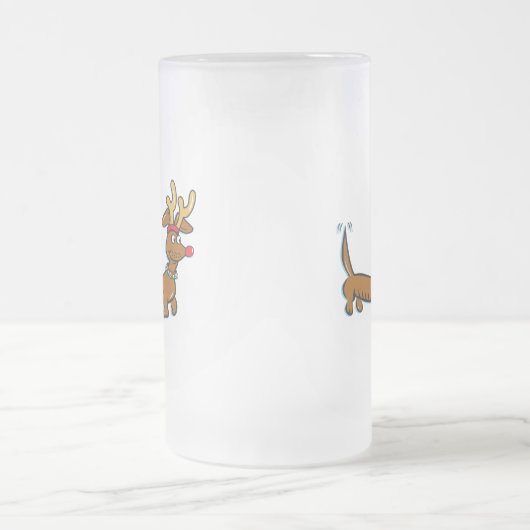 Dackel Rentier Mattglas Bierglas (Mittel)