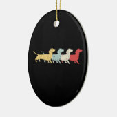 Dackel Retro Vintag Keramik Ornament (Links)