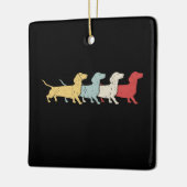 Dackel Retro Vintag Keramikornament (Links)