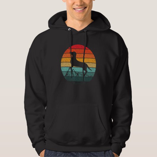 Dackel Retro Vintager Hund Männer Hoodie (Vorderseite)
