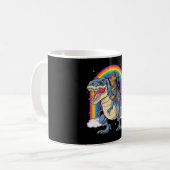 Dackel Riding Dinosaur T Rex gibt Jungen Kinder ic Kaffeetasse (Vorderseite Links)