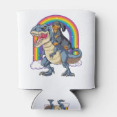 Dackel Riding Dinosaur T rex Shirt für Männer Dosenkühler (Rückseite)