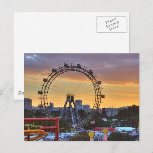 Dackel Riesenrad Postkarte (Vorne/Hinten)