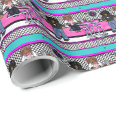 Dackel Rock and Roll Geschenkpapier (Rolleneckpunkt)