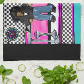 Dackel Rock and Roll Geschirrtuch (Gefaltet)